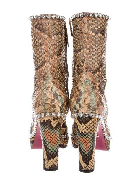 gucci shoe boots|Gucci snakeskin ankle boots.